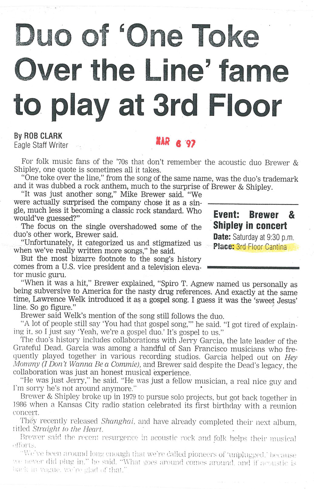 The Eagle Archives: The 3rd Floor Cantina